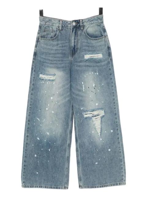 distressed wide-leg jeans by B+AB