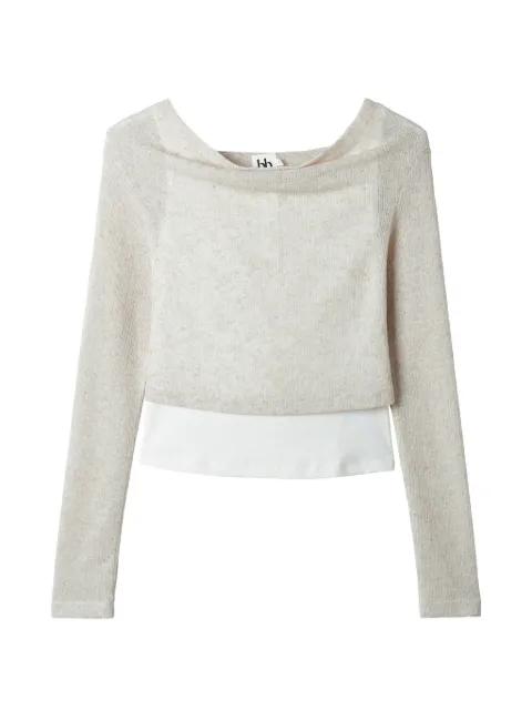draped hoodied top by B+AB