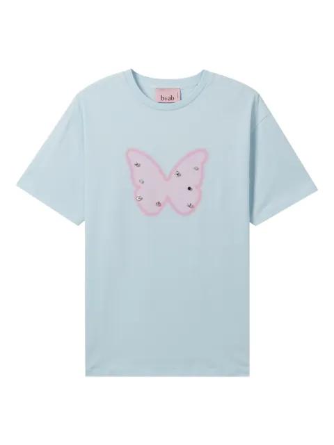 embellished-butterfly cotton T-shirt by B+AB