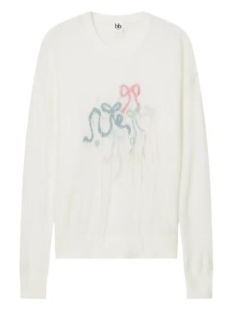 embroidered ribbon-detail sweater by B+AB