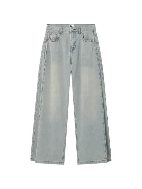 faded-effect wide-leg denim jeans by B+AB