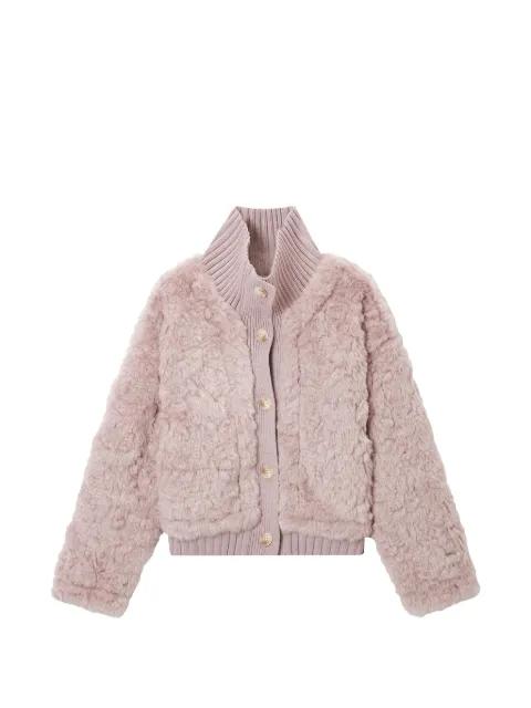 faux fur funnel-neck jacket by B+AB