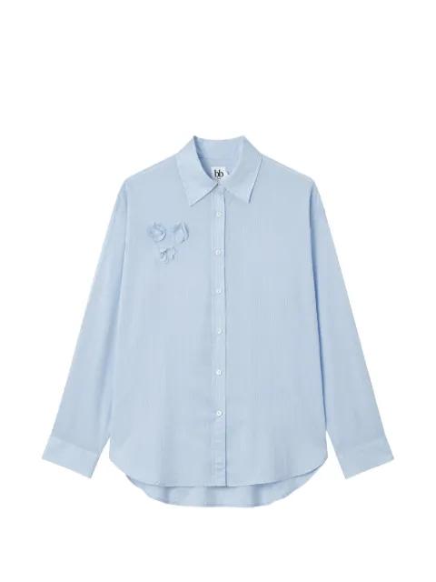 floral-appliqué striped shirt by B+AB