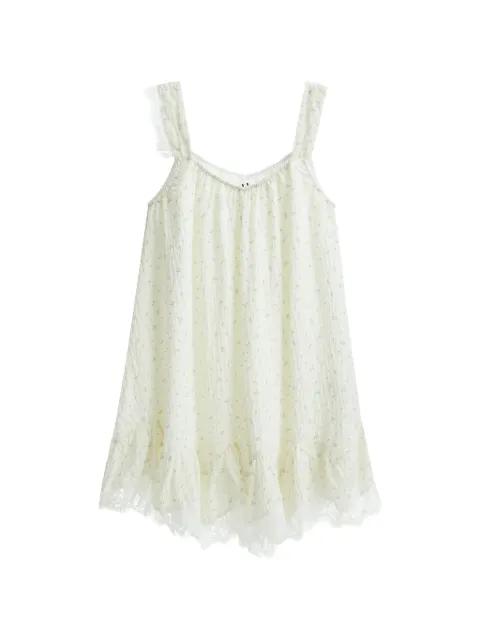 floral-print lace-trim mini dress by B+AB