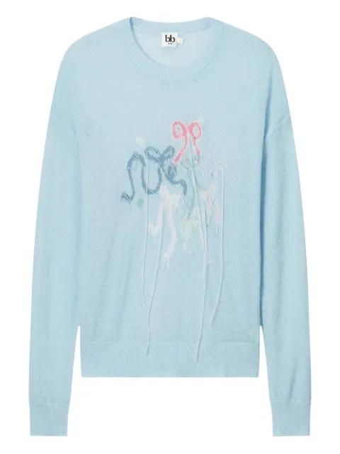 frayed-bows long-sleeves sweater by B+AB