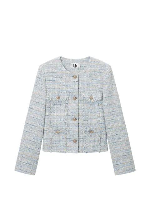fringed tweed jacket by B+AB