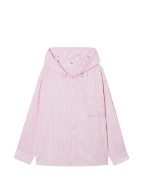 hoodied striped shirt by B+AB