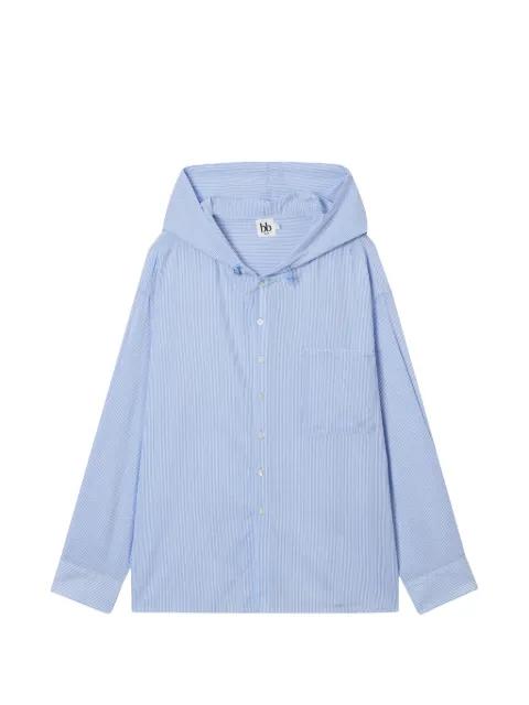 hoodied striped shirt by B+AB