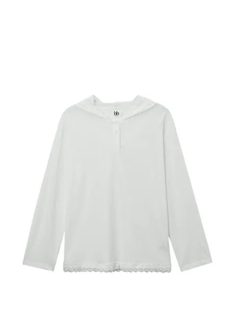 lace hoodied top by B+AB