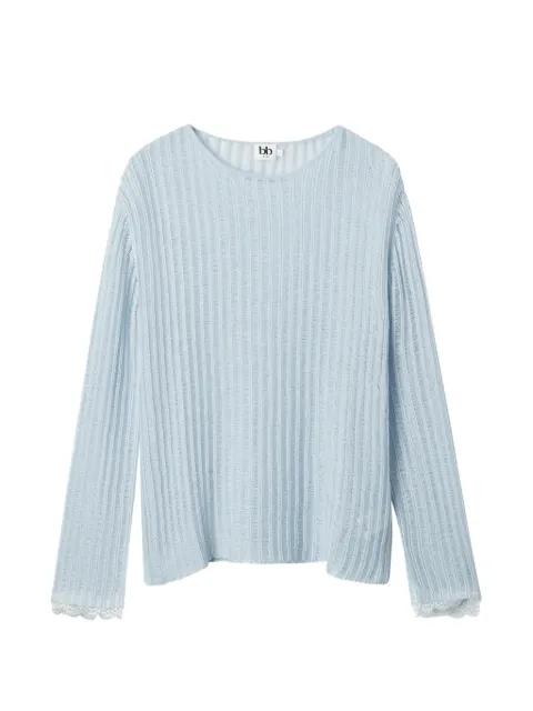 lace-trim long-sleeve sweater by B+AB