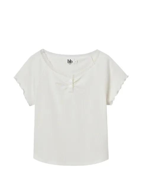 lace-trim ribbed T-shirt by B+AB
