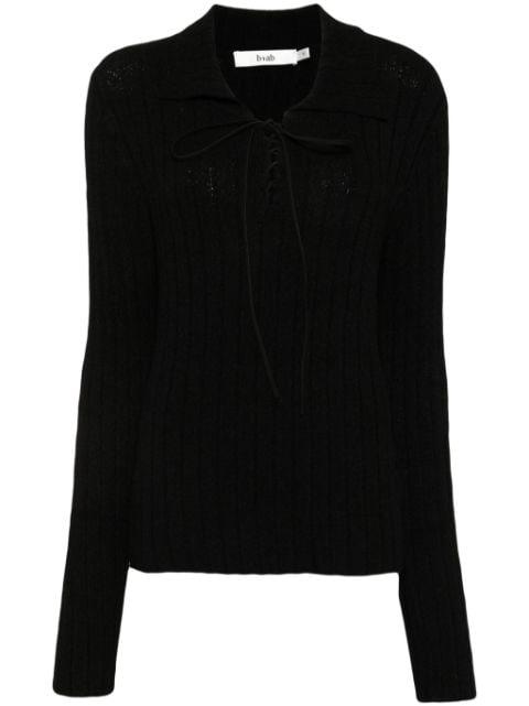 lace-up neck jumper by B+AB