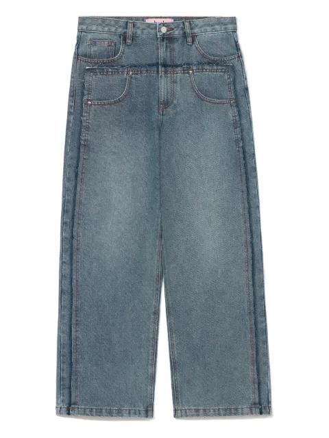 layered-effect jeans by B+AB