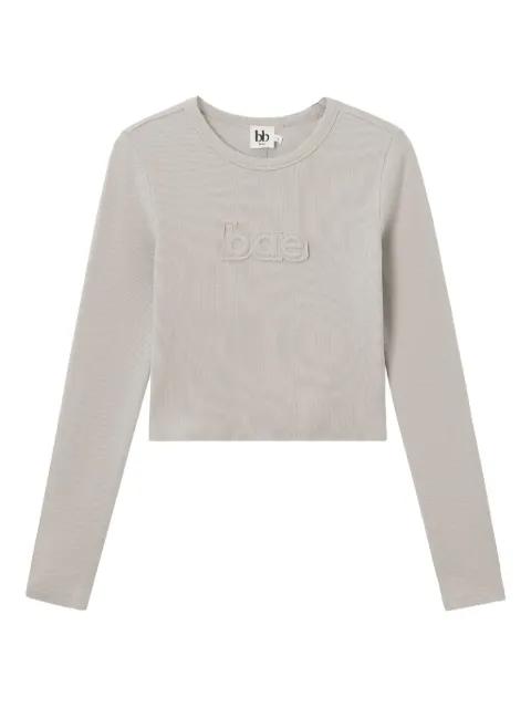long-sleeve appliqué T-shirt by B+AB