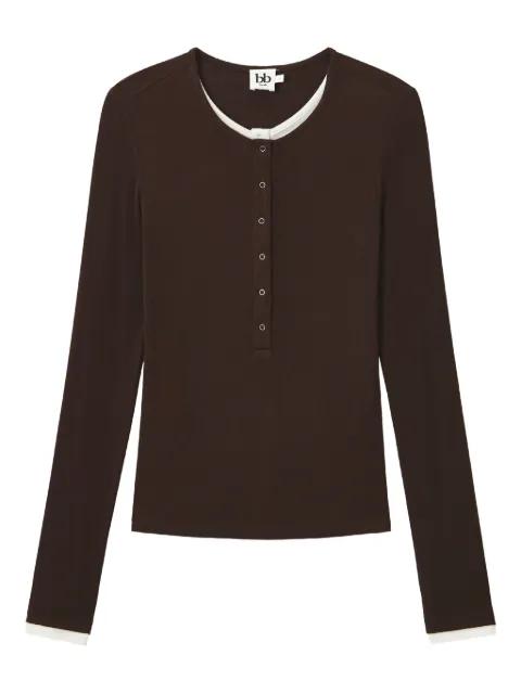 long-sleeve half-button T-shirt by B+AB