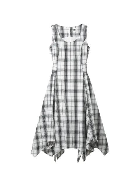 plaid-pattern belted dress by B+AB