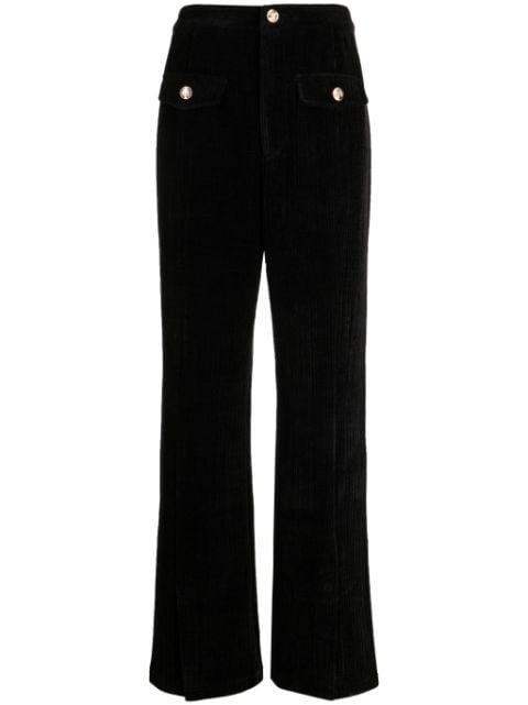 pleat-detail corduroy flared trousers by B+AB