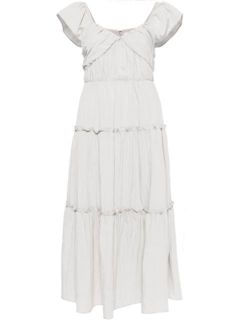 pleated tiered midi dress by B+AB