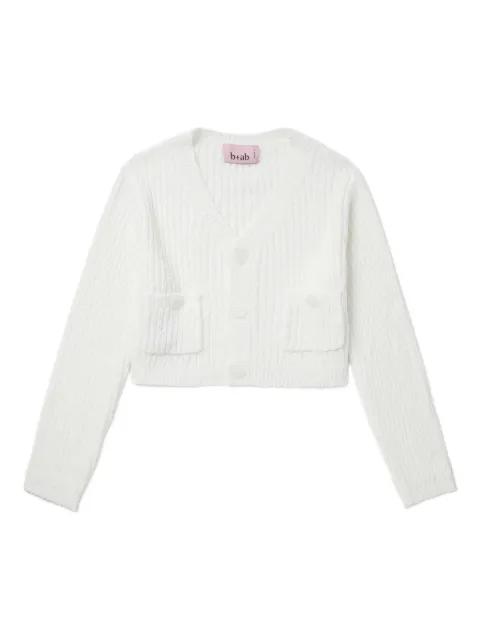 pocket-detail ribbed cardigan by B+AB