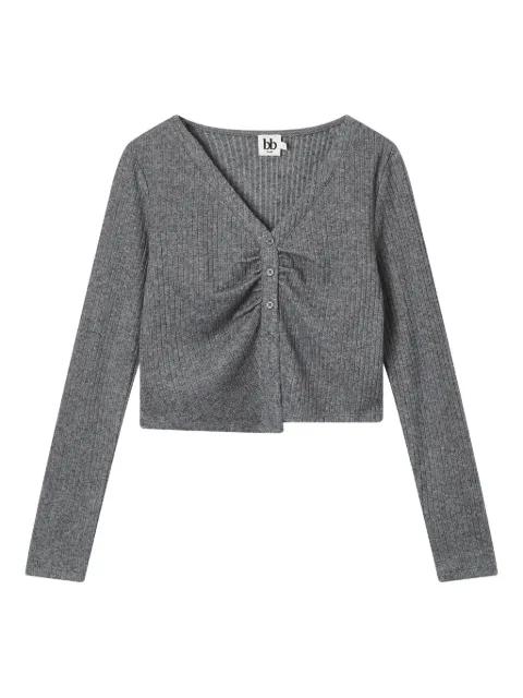 ribbed buttoned cardigan by B+AB
