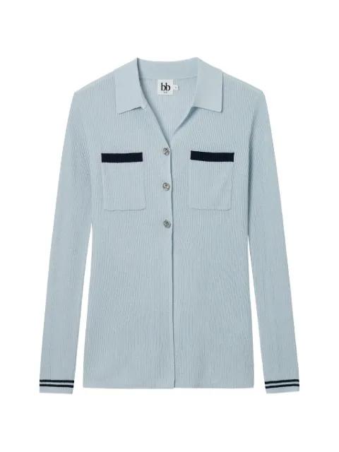 ribbed-knit button-up cardigan by B+AB
