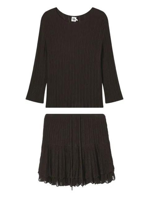ribbed-knit mini skirt set by B+AB