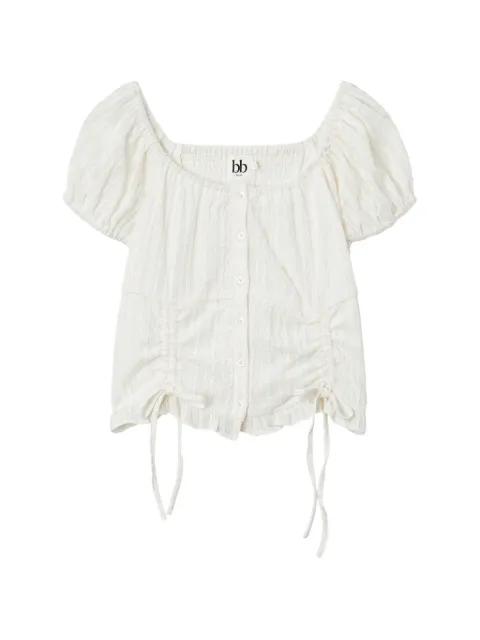 ruched-detail ruffled blouse by B+AB