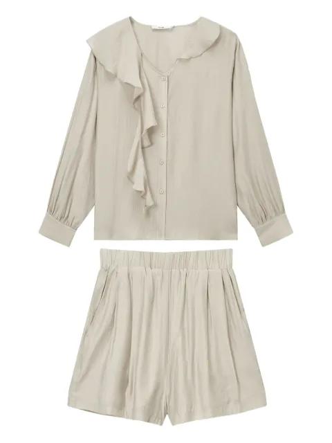 ruffle-detail blouse and shorts set by B+AB