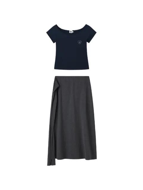 ruffle-detail midi skirt (set of two) by B+AB