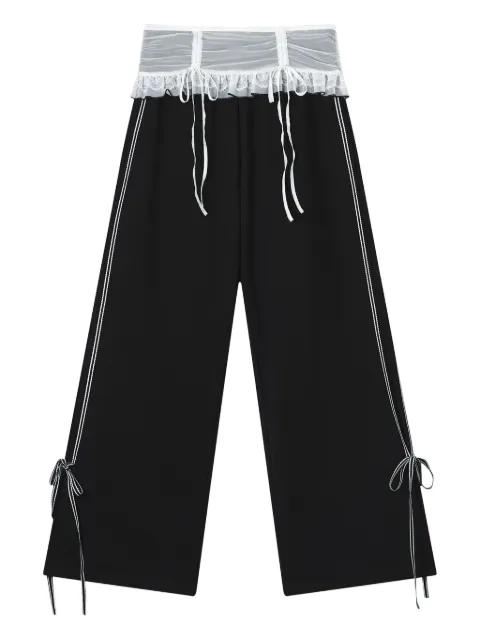 ruffle-detail side-stripe trousers by B+AB