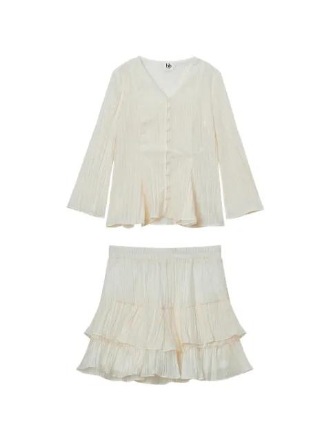 ruffled-detail skirt set by B+AB