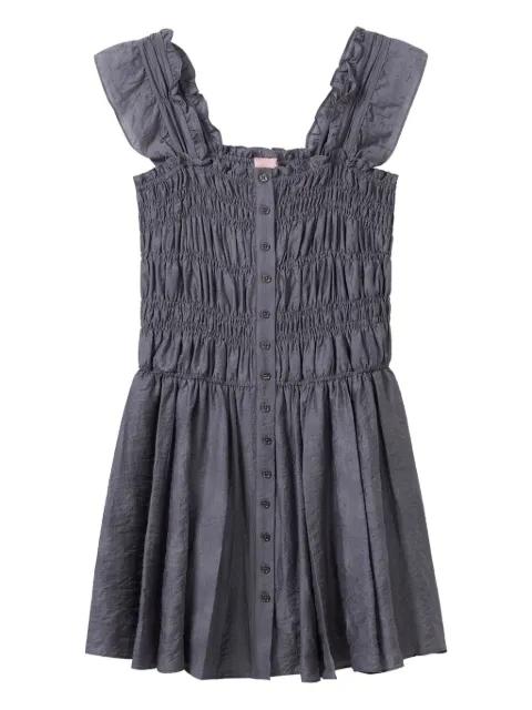 ruffled smocked mini dress by B+AB