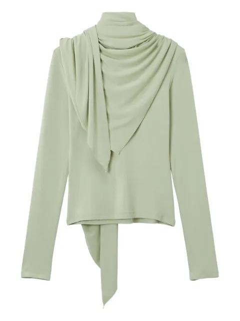 scarf-neck long-sleeve top by B+AB