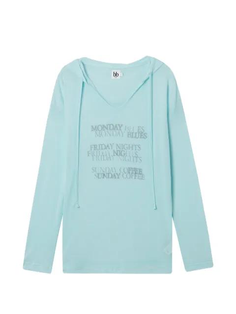 slogan-print hoodie by B+AB