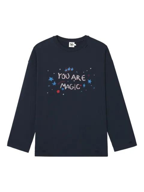 slogan-print long-sleeve T-shirt by B+AB