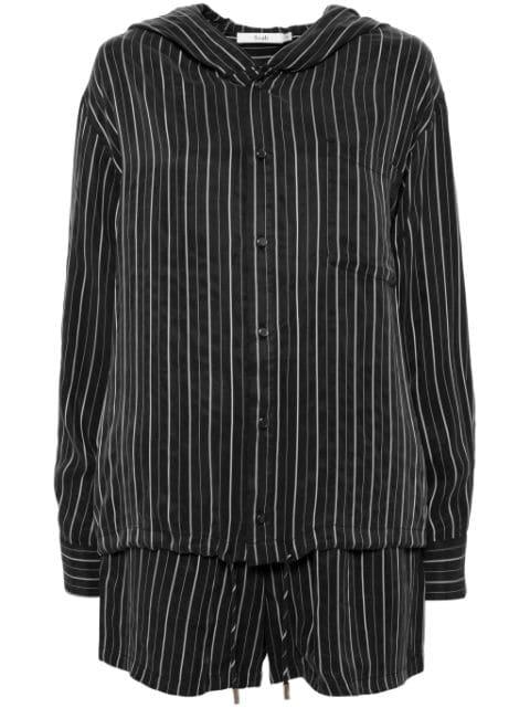 stripe hoodie shirt shorts set by B+AB
