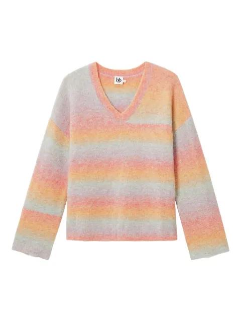 striped V-neck sweater by B+AB