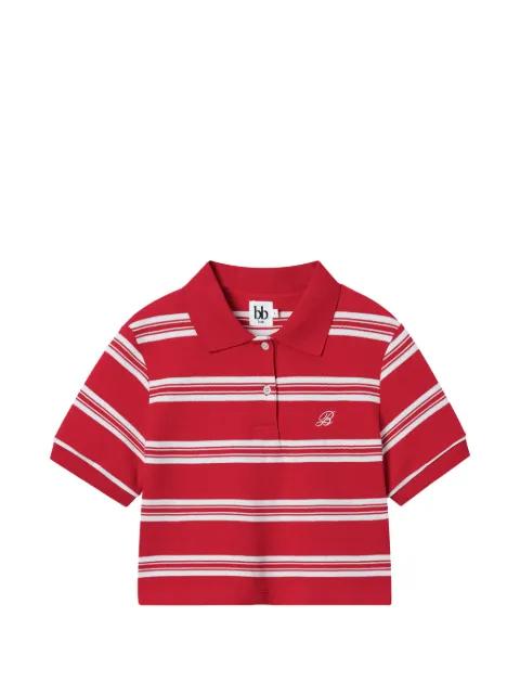 striped collared polo top by B+AB