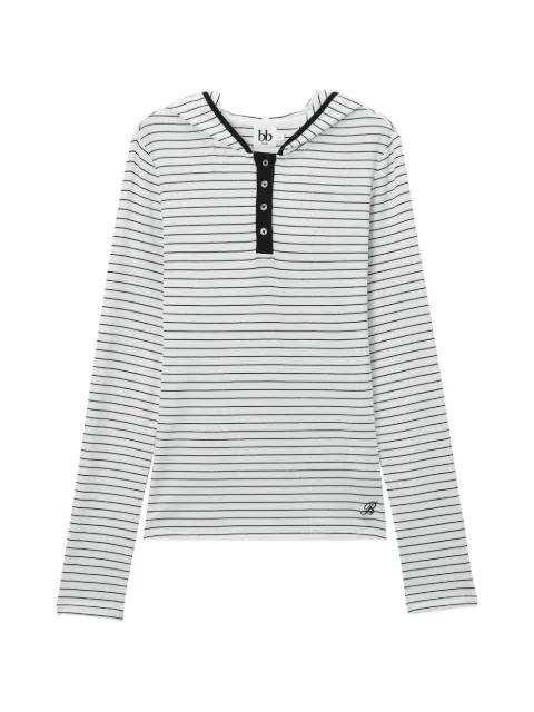 striped hoodied top by B+AB