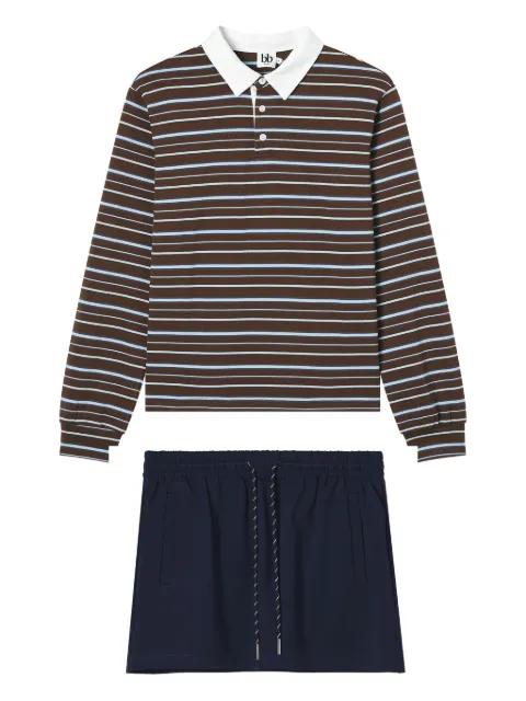 striped long-sleeve polo shirt by B+AB