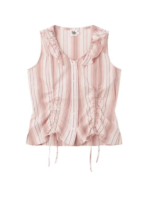 striped ruffled top by B+AB
