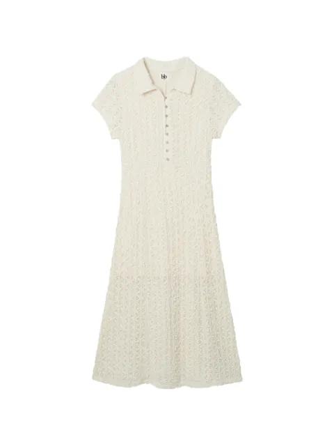 textured button-front midi dress by B+AB