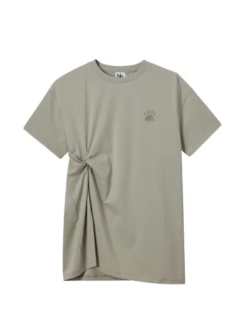 twist-detail cat-print T-shirt by B+AB