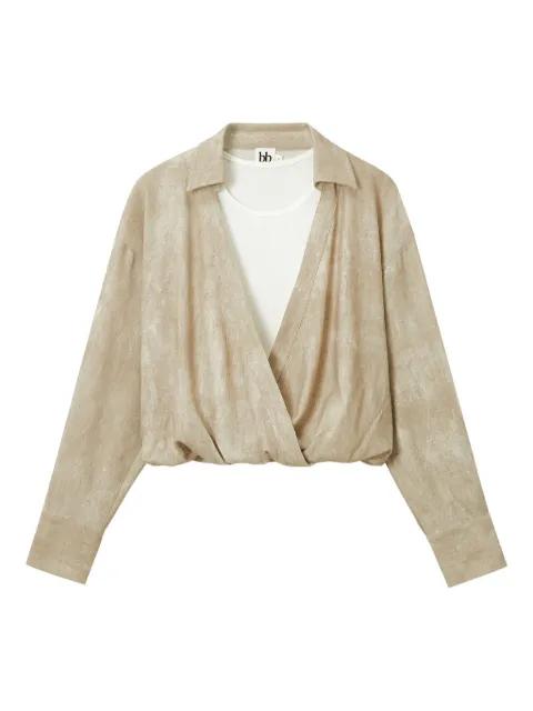 wrap-effect shirt top by B+AB