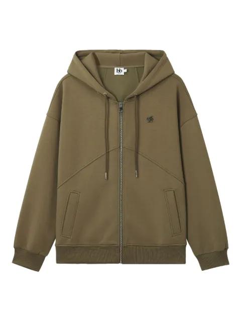 zip-front logo-detail hoodie by B+AB