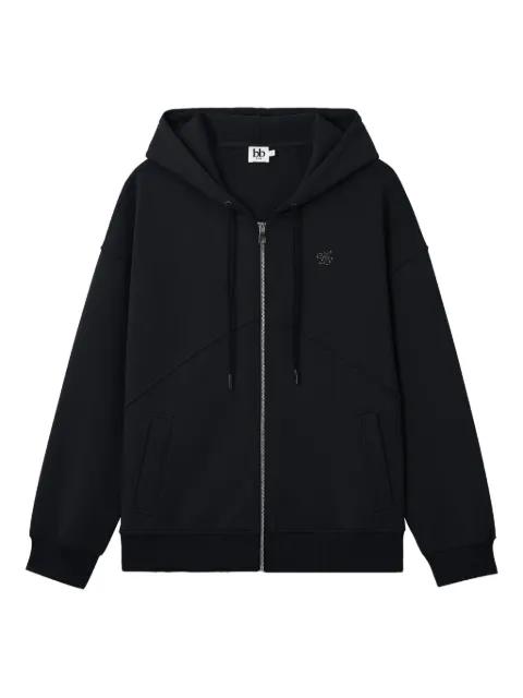 zip-front logo-detail hoodie by B+AB