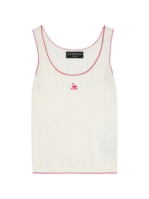embroidered-logo tank top by B.B. WALACE