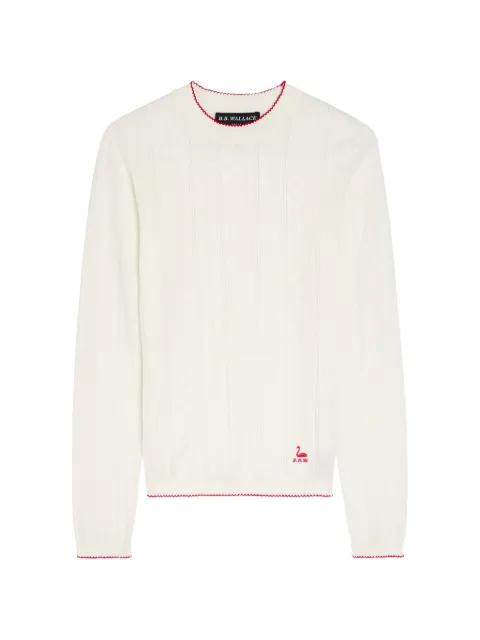 scalloped-trims swan-detail sweater by B.B. WALACE