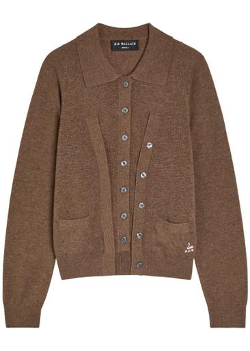 Kruger layered-effect wool-blend cardigan by B.B. WALLACE