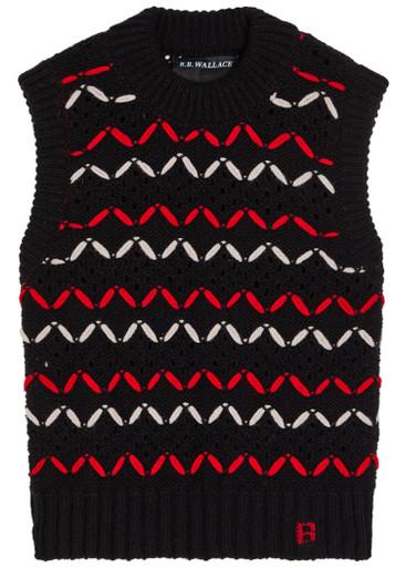 Neel zigzag-intarsia wool vest by B.B. WALLACE